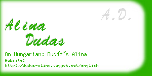 alina dudas business card